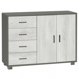 A799TTQB030K MOBILE 2 ANTE 4 CASSETTI KIT TITANIO E QUERCIA BIANCO