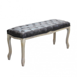 Banc MISTY en similicuir vintage taupe 110×36 cm