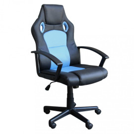 Silla Gaming de ecopiel Azul y Negra ajustable