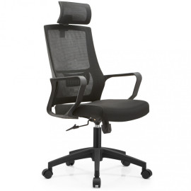 Chaise de bureau ergonomique TESS en tissu technique noir