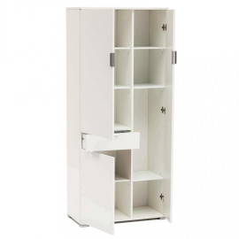 Armoire 3 portes 1 tiroir blanc 75×38×174 (MR805045)