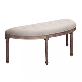 Banc classique Margi HF807245 en bois massif et tissu