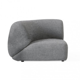 Fauteuil latéral VANCOUVER gris en aluminium et tissu Module canapé 112×112×76 cm