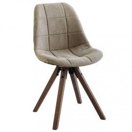 Moderner Wohnzimmerstuhl mit Holzrahmen und PVC-Sitz ARON