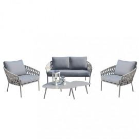 Salon de jardin Hampton 2 places avec coussins - Magazzini Cosma