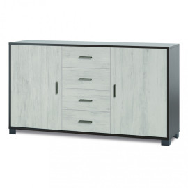 A779TTQB030 MOBILE 2 ANTE 4 CASSETTI TITANIO E QUERCIA BIANCO