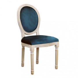 Derby Constance Stuhl in blauem Samt, elegante Raffinesse