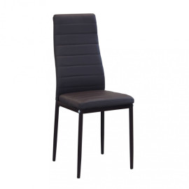 Gepolsterter Esszimmerstuhl aus braunem Kunstleder IVY