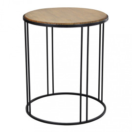 ARKELL round iron and wood table