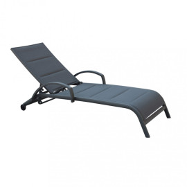 Chaise longue de design Malaga empilable avec roues