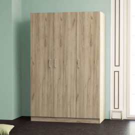 Armoire 3 portes battantes de 120 cm en finition Orme