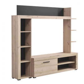 Wohnzimmerzusammensetzung in Grau- und Schwarzeiche