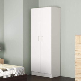 Armoire 2 portes blanche de 80cm LEOPOLD