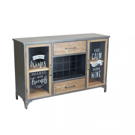 Industrielles Sideboard CHRISTIAN aus Holz und Stahl 124×39,5×80 cm