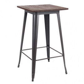 High table in metal and wood 60x60 PORDOI