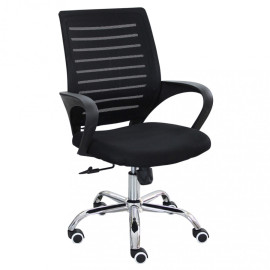 Chaise de bureau LUCY opérative noire avec accoudoirs