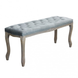 Banc Misty HF807257 Élégant siège en velours gris 110 cm
