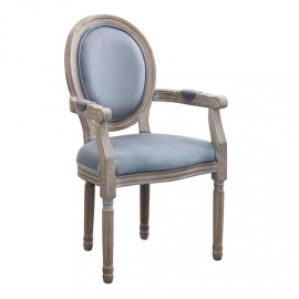 Fauteuil Constance en velours gris élégant et accueillant