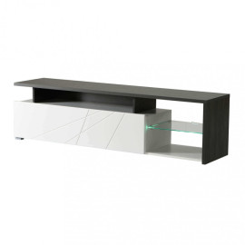 TV-Ständer ARCTIC 170 cm weiß/schwarz glänzend Holz