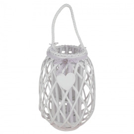 White LISON wicker garden lantern