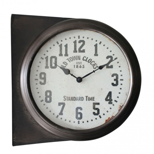 Horloge murale vintage saillante en fer HECTOR