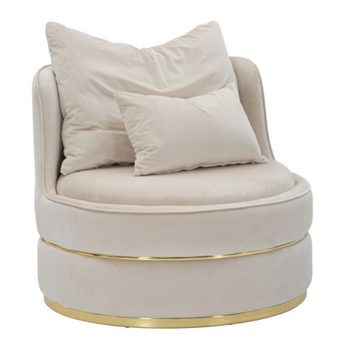 Poltroncina in tessuto PARIS SPACE CREMA/GOLD con cuscini by Mauro Ferretti