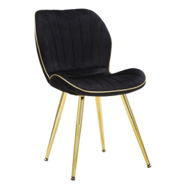 Sillas de salón SILLA PARIS SPACE NEGRA/ORO SET 2 PZ CM 46X58X77 Mauro Ferretti