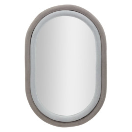 ANTONY wall mirror with gray velvet mix frame by Mauro Ferretti