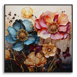 Modern Paintings PAINTED ON LACQUERED CANVAS NARCY -A- WITH FRAME 82X4X82 CM Mauro Ferretti