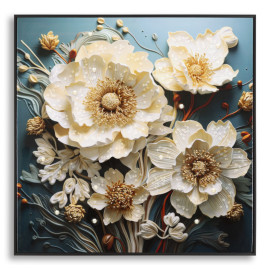 Modern Paintings PAINTED ON LACQUERED CANVAS NARCY -B- C / FRAME CM 82X4X82 Mauro Ferretti