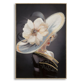 Modern Paintings PAINTED ON LACQUERED CANVAS WIEN HAT -A- C / FRAME CM 62X4X92 Mauro Ferretti