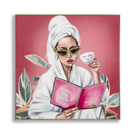 Modern Paintings PAINTED ON LACQUERED CANVAS LUXURY SPA WITH FRAME -A- CM 82X4X82 Mauro Ferretti