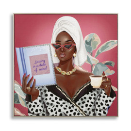 Modern Paintings PAINTED ON LACQUERED CANVAS LUXURY SPA WITH FRAME -B- CM 82X4X82 Mauro Ferretti