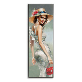 Modern Paintings PAINTED ON LACQUERED CANVAS WITH ELEGANT FRAME -A- CM 52X4,5X152 Mauro Ferretti