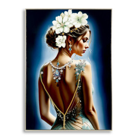 Modern Paintings PAINTED ON LACQUERED CANVAS ISABEL WITH FRAME -A- CM 72X4X102 Mauro Ferretti