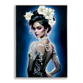 Modern Paintings PAINTED ON LACQUERED CANVAS ISABEL WITH FRAME -B- CM 72X4X102 Mauro Ferretti