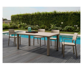 Mesa Ercole rectangular fija para exteriores