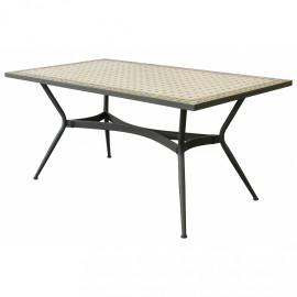 Mesa fija rectangular de hierro 160x90 PROMETEO con mosaico
