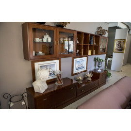 Klassische modulare Kirschholz-Wohnwand FBL