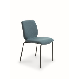 Chaise Sasha en métal et éco-cuir ou laine Friulsedie