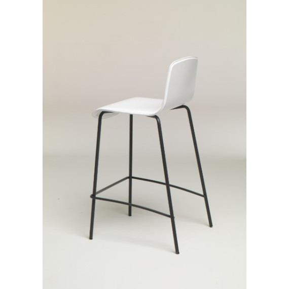 Low metal and leather stool Friulsedie Martin.