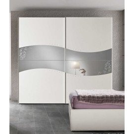 Armoire 2 portes coulissantes avec bande centrale miroir Rêve