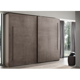 Armoire 2 portes coulissantes avec poignées encastrées Paprika Le Fablier