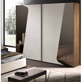 Armoire 2 portes coulissantes avec miroirs latéraux Shape