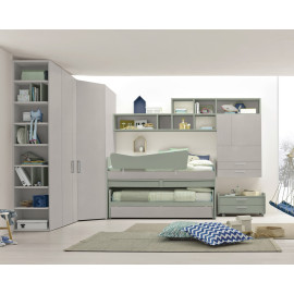 Cameretta completa con letto multifunzione e cabina armadio C131