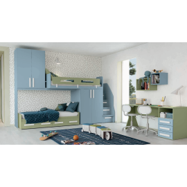 Cameretta con due letti a soppalco C315