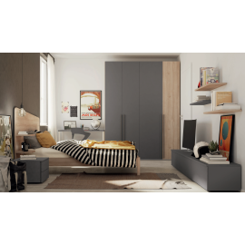 Cameretta singola moderna con letto da un posto e mezzo C312