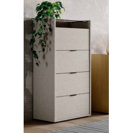 Commode 4 tiroirs avec dessus en verre Diana Imab Group