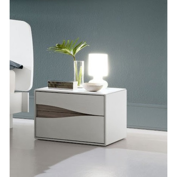 Design bedside table with 2 drawers and front groove S75 Sirio.
