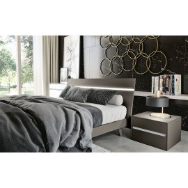 Modernes Nachttisch mit 2 Schubladen und Griffmulde S75 Street